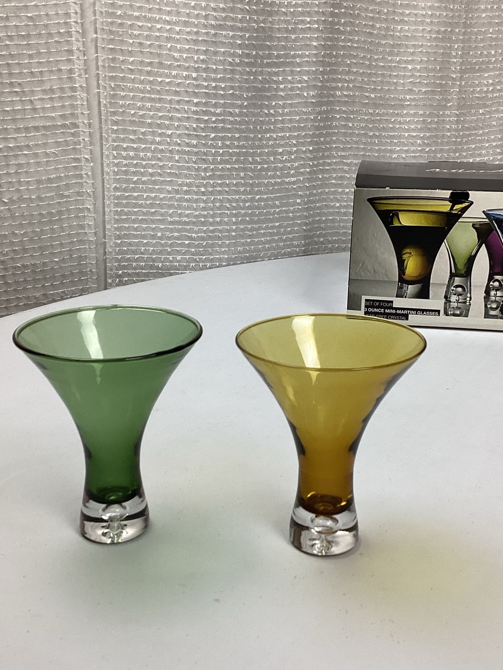 Artland Celebration Mini Martini Glasses Set Of 2 Jewel Tone Modern Retro W/Box